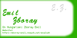 emil zboray business card